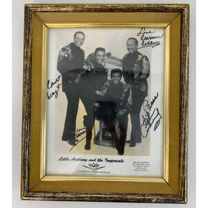 Vintage Framed Autographed Little Anthony & The Imperials Photo 13 x 10 7895